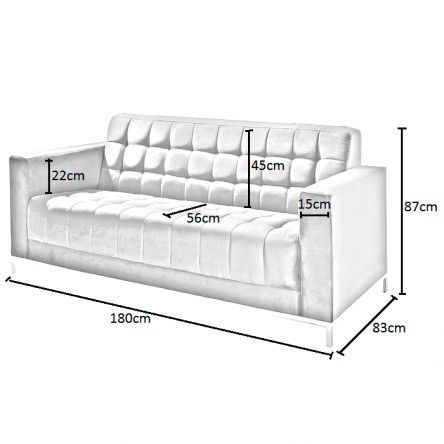 Kích thước sofa dạng văng 3 chỗ
