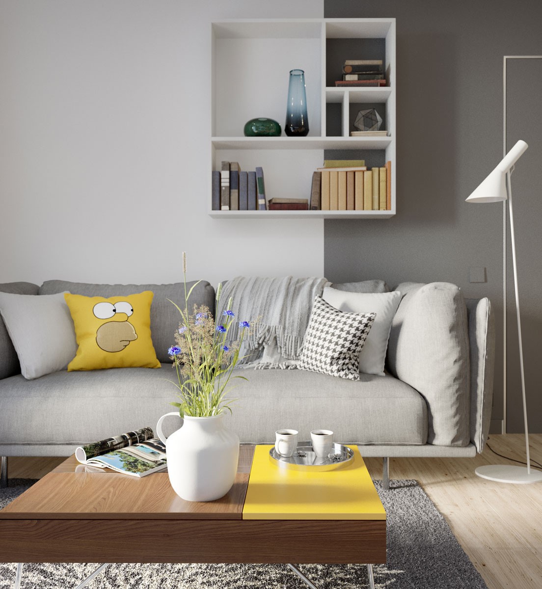 Một số mẫu sofa phòng khách màu xám được yêu thích hiện nay