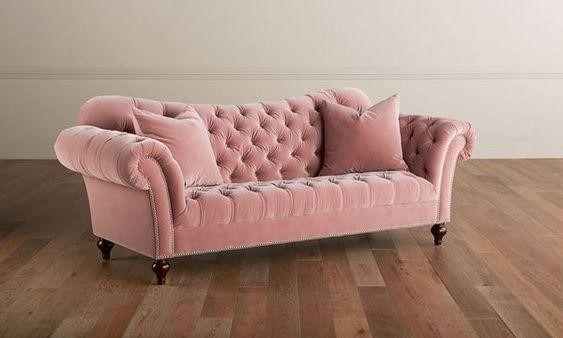 Ghế sofa tân cổ đổ màu hồng