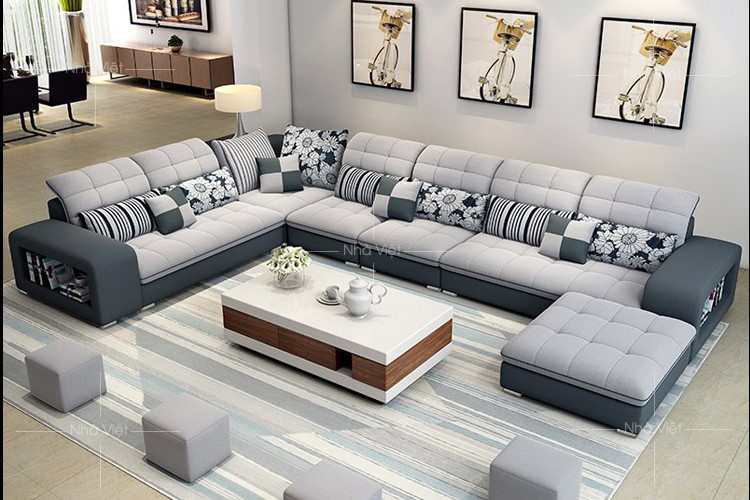 Sofa chữ U rất phù hợp với không gian phòng khách rộng rãi