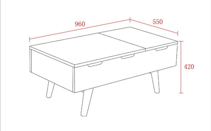Kích thước bàn trà hình vuông phổ biến