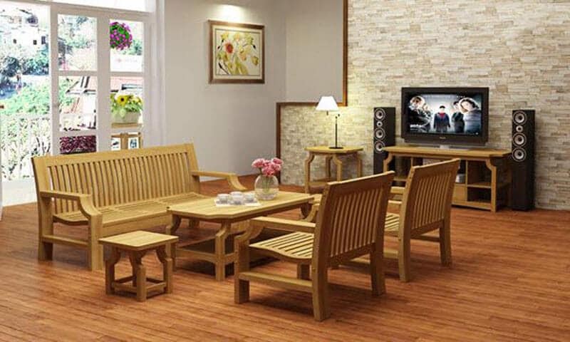 bàn ghế gỗ phòng khách giá rẻ, chất lượng