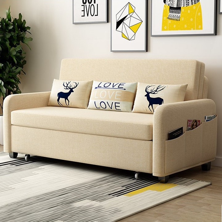 Mẫu 3: Sofa giường nhập khẩu tone vàng cực hiện đại