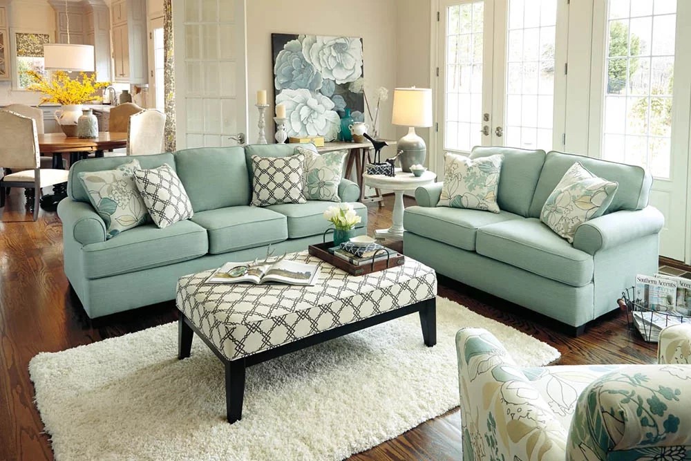 Vì sao nên sử dụng sofa xanh ngọc cho phòng khách?