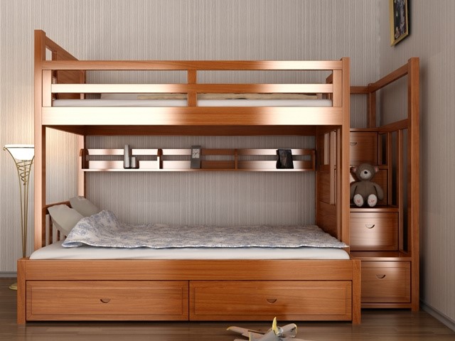 giường được làm từ các chất liệu gỗ