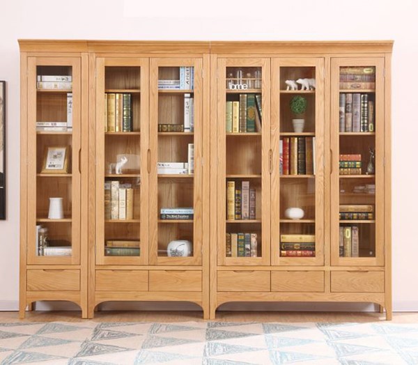Tủ sách gỗ cánh kính