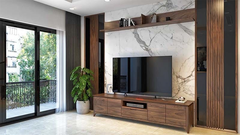 Chọn kệ tivi phù hợp với diện tích không gian phòng khách