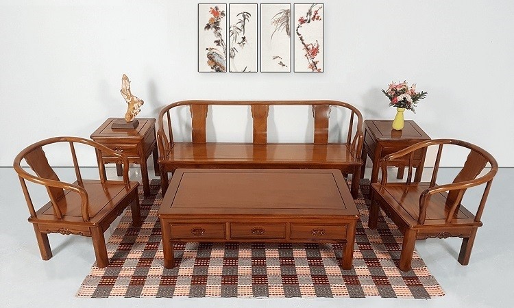 Bộ bàn ghế cổ điển Trung Hoa chất liệu gỗ Hương