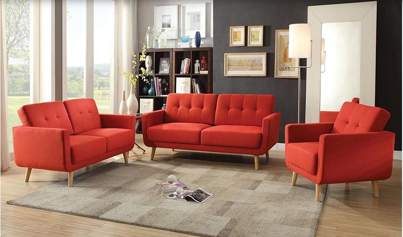 Mẫu ghế Sofa đỏ phù hợp với phòng khách có diện tích nhỏ